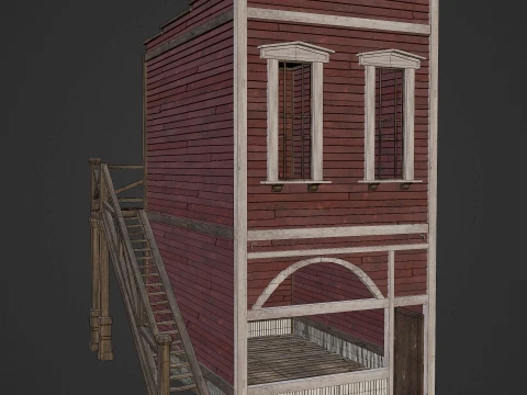 WILD WEST WESTERN HOUSE HUT COTTAGE CABIN BUILDING COLLECTION Low-poly 3D Model