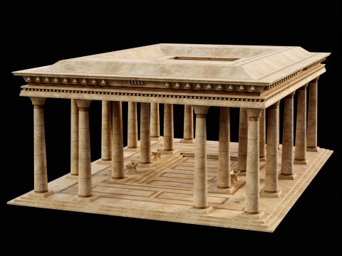 EGYPTIAN ANCIENT ATRIUM TEMPLE EGYPT BATHHOUSE COLLECTION Low-poly 3D Model