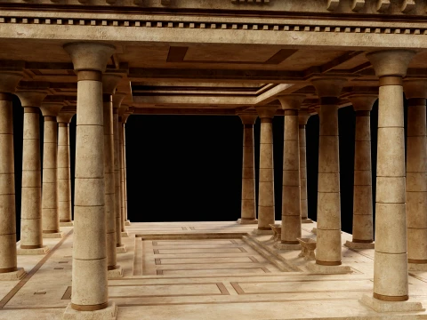 EGYPTIAN ANCIENT ATRIUM TEMPLE EGYPT BATHHOUSE COLLECTION Low-poly 3D Model