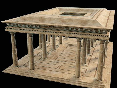 EGYPTIAN ANCIENT ATRIUM TEMPLE EGYPT BATHHOUSE COLLECTION Low-poly 3D Model