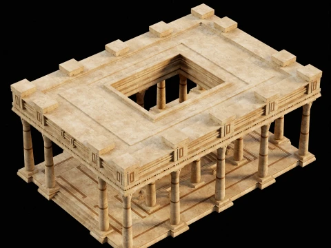 EGYPTIAN ANCIENT ATRIUM TEMPLE EGYPT BATHHOUSE COLLECTION Low-poly 3D Model
