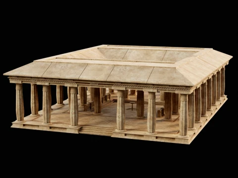 EGYPTIAN ANCIENT ATRIUM TEMPLE EGYPT BATHHOUSE COLLECTION Low-poly 3D Model