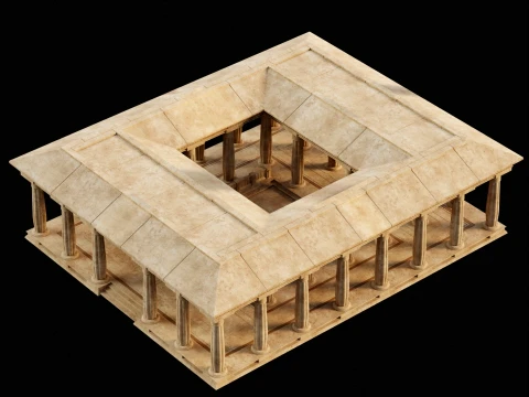 EGYPTIAN ANCIENT ATRIUM TEMPLE EGYPT BATHHOUSE COLLECTION Low-poly 3D Model