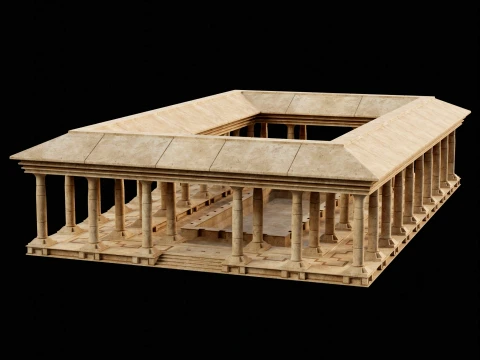 EGYPTIAN ANCIENT ATRIUM TEMPLE EGYPT BATHHOUSE COLLECTION Low-poly 3D Model