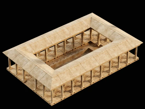 EGYPTIAN ANCIENT ATRIUM TEMPLE EGYPT BATHHOUSE COLLECTION Low-poly 3D Model