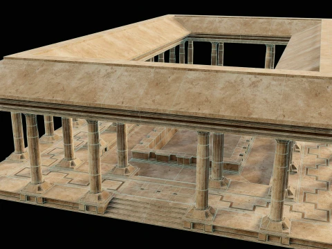 EGYPTIAN ANCIENT ATRIUM TEMPLE EGYPT BATHHOUSE COLLECTION Low-poly 3D Model
