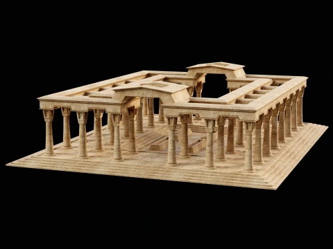 EGYPTIAN ANCIENT ATRIUM TEMPLE EGYPT BATHHOUSE COLLECTION Low-poly 3D Model