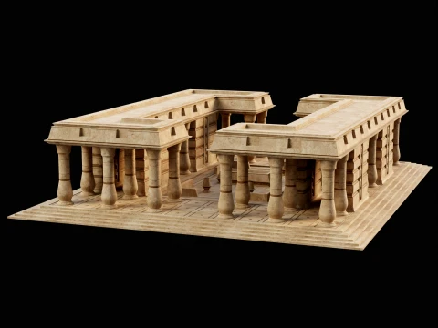 EGYPTIAN ANCIENT ATRIUM TEMPLE EGYPT BATHHOUSE COLLECTION Low-poly 3D Model