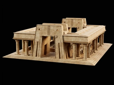 EGYPTIAN ANCIENT ATRIUM TEMPLE EGYPT BATHHOUSE COLLECTION Low-poly 3D Model