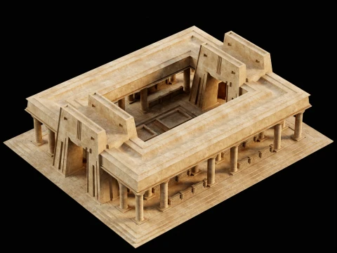 EGYPTIAN ANCIENT ATRIUM TEMPLE EGYPT BATHHOUSE COLLECTION Low-poly 3D Model