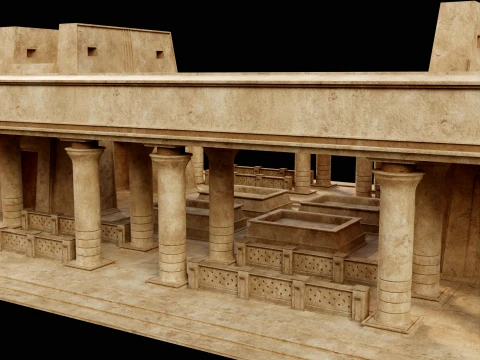 EGYPTIAN ANCIENT ATRIUM TEMPLE EGYPT BATHHOUSE COLLECTION Low-poly 3D Model