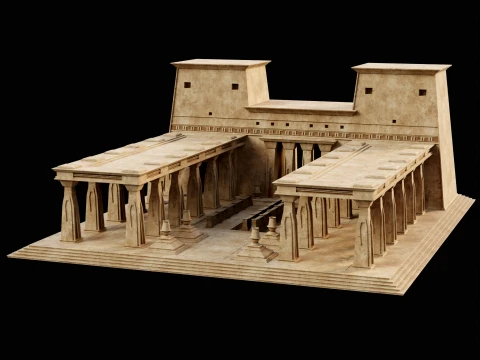 EGYPTIAN ANCIENT ATRIUM TEMPLE EGYPT BATHHOUSE COLLECTION Low-poly 3D Model