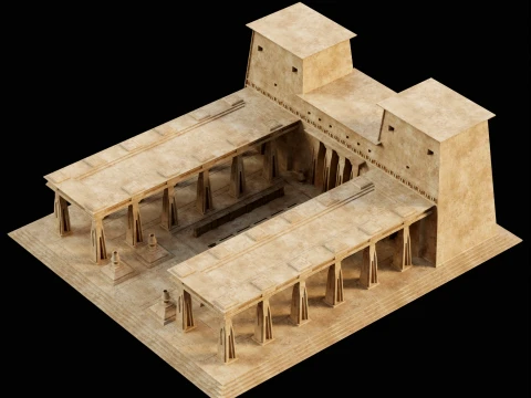 EGYPTIAN ANCIENT ATRIUM TEMPLE EGYPT BATHHOUSE COLLECTION Low-poly 3D Model