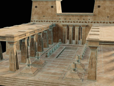 EGYPTIAN ANCIENT ATRIUM TEMPLE EGYPT BATHHOUSE COLLECTION Low-poly 3D Model