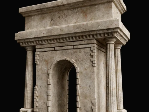 ANCIENT RUIN GREEK ROMAN TEMPLE MONUMENT STATUE COLUMN PACK Low-poly 3D Model