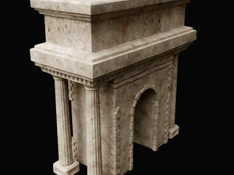 ANCIENT RUIN GREEK ROMAN TEMPLE MONUMENT STATUE COLUMN PACK Low-poly 3D Model