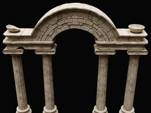 ANCIENT RUIN GREEK ROMAN TEMPLE MONUMENT STATUE COLUMN PACK Low-poly 3D Model