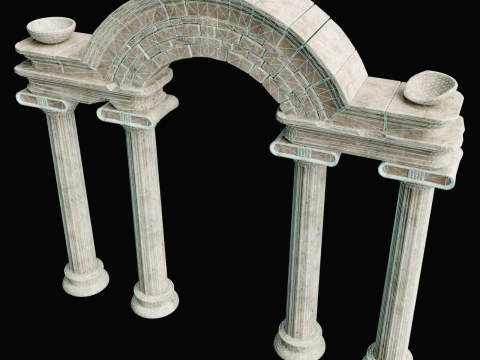 ANCIENT RUIN GREEK ROMAN TEMPLE MONUMENT STATUE COLUMN PACK Low-poly 3D Model