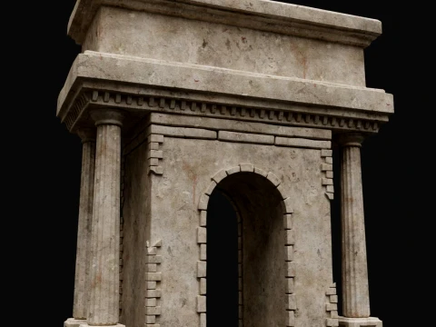 ANCIENT RUIN GREEK ROMAN TEMPLE MONUMENT STATUE COLUMN PACK Low-poly 3D Model
