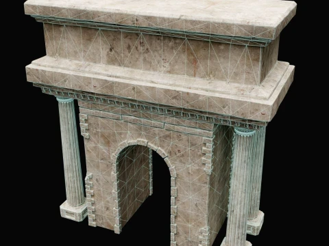 ANCIENT RUIN GREEK ROMAN TEMPLE MONUMENT STATUE COLUMN PACK Low-poly 3D Model
