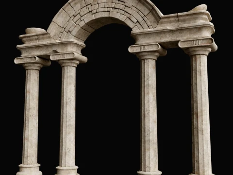 ANCIENT RUIN GREEK ROMAN TEMPLE MONUMENT STATUE COLUMN PACK Low-poly 3D Model