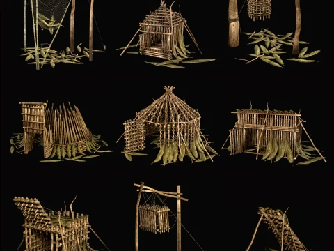 JUNGLE SWAMP TRAP ATTACK ANIMAL HUMAN SNARE AAA COLLECTION Low-poly 3D Model