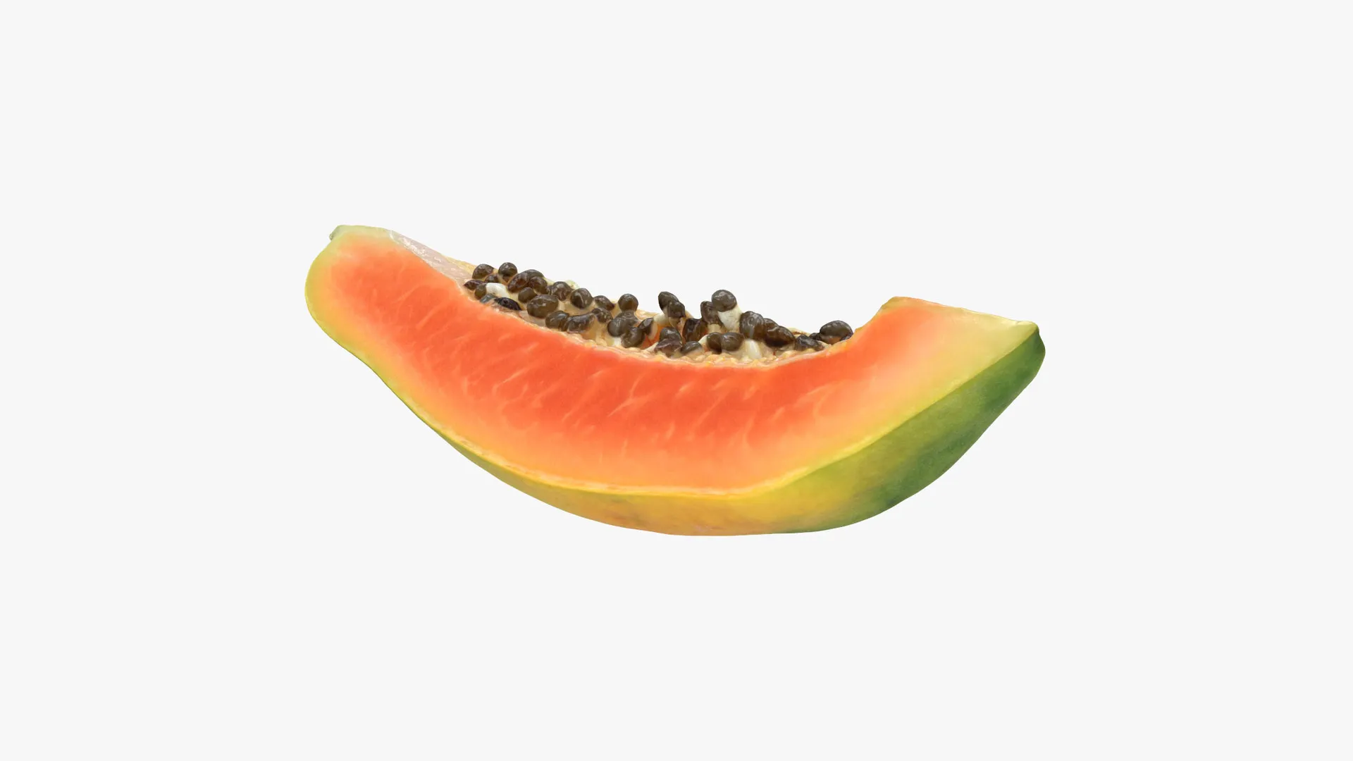 Papaya Wedge 3D Model .c4d .max .obj .3ds .fbx .stl .blend 
