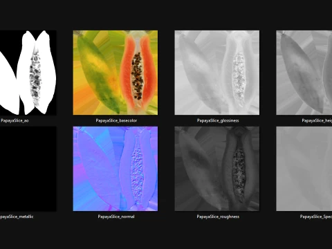 Papaya Wedge 3D Model