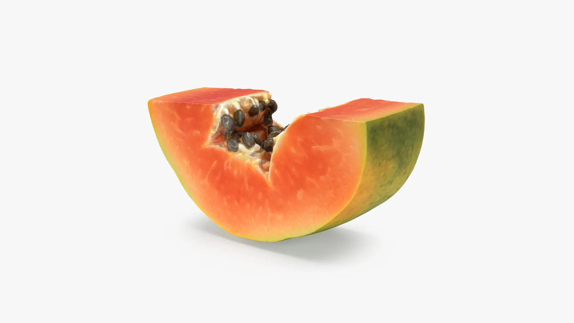 Papaya Slice 3D Model .c4d .max .obj .3ds .fbx .stl .blend 