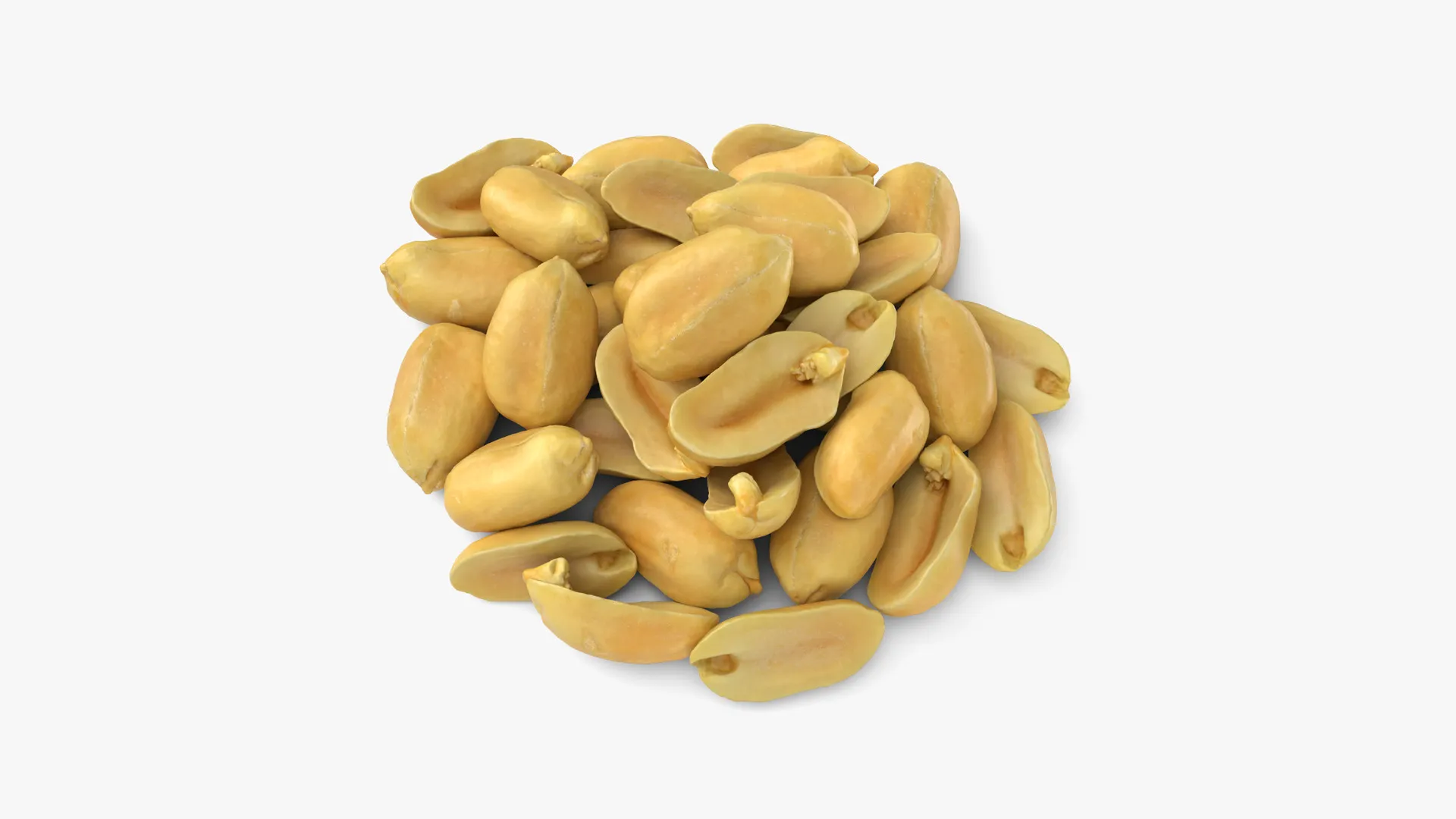 Peeled Peanuts 3D Model .c4d .max .obj .3ds .fbx .stl .blend 