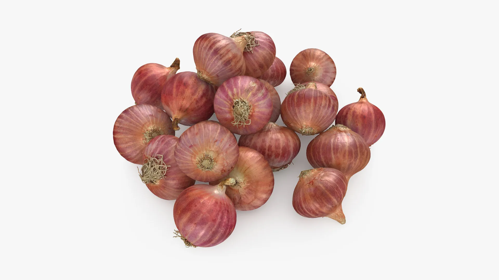 Shallots Pile 3D Model .c4d .max .obj .3ds .fbx .stl .blend 