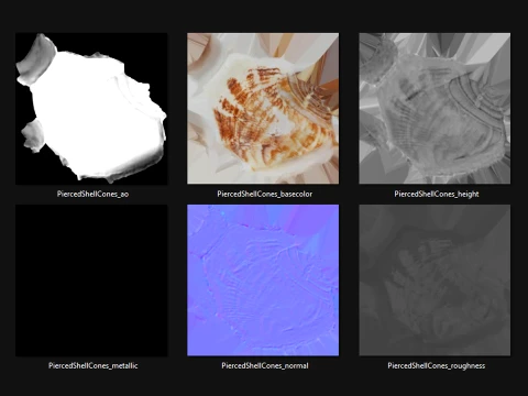 Pierced Shell Cones 3D Model