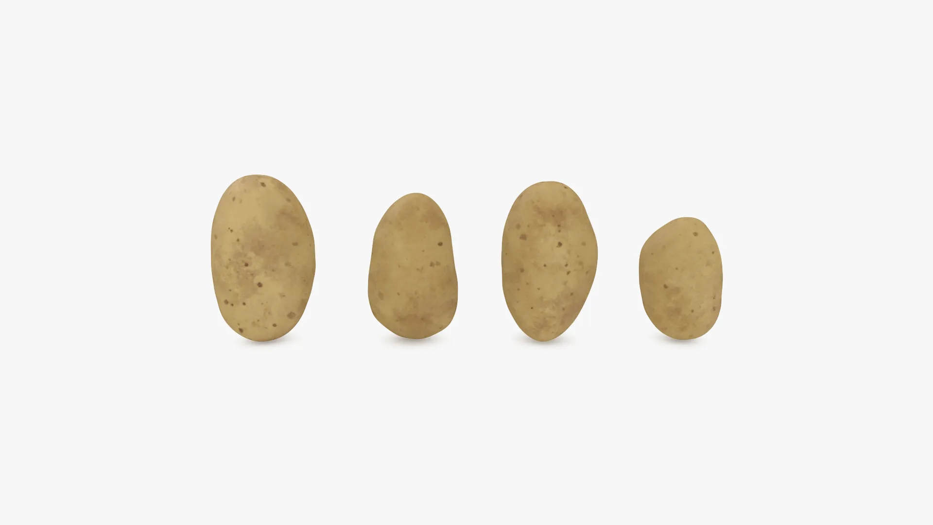 Stylized Potatoes 3D Model .c4d .max .obj .3ds .fbx .stl .blend 