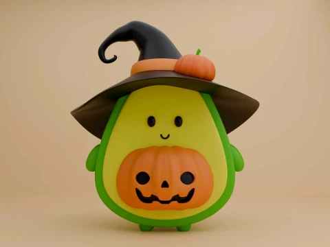 Avocado halloween wizard 3D Print Model