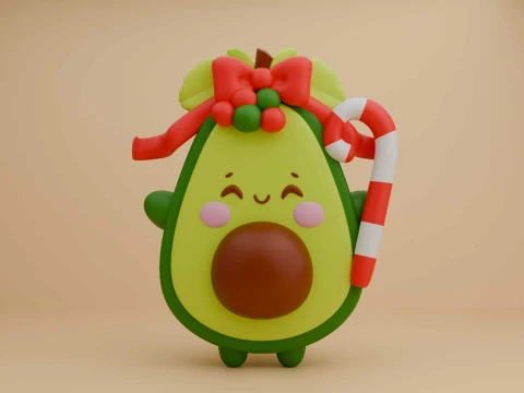 Avocado christmas figure 3D Print Model