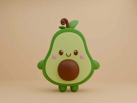 Cute avocado toy 3D Print Model