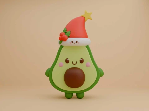 Avocado christmas figure 3D Print Model