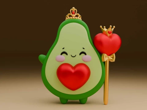 Avocado valentine figure 3D Print Model