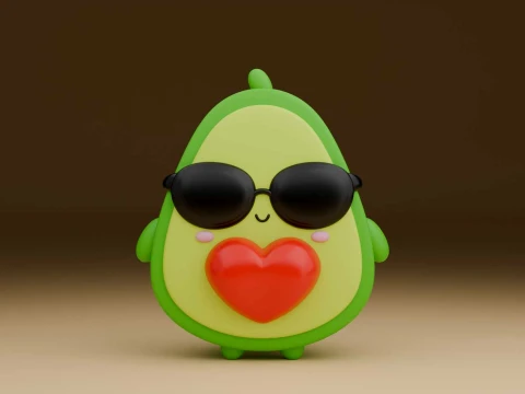 Avocado valentine figure 3D Print Model