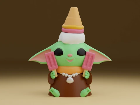 Baby yoda summer figure 3D Print Model