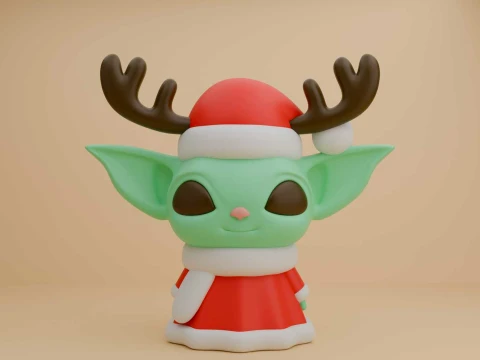 Baby yoda christmas figure 3D Print Model