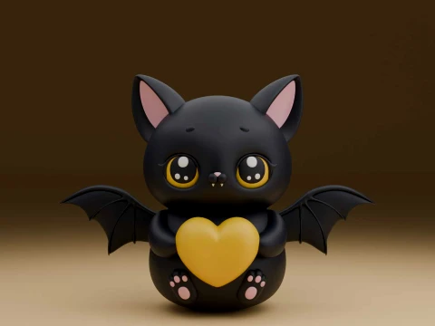 Valentine bat toy 3D Print Model