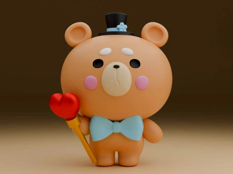 Teddy bear valentine figure 3D Print Model