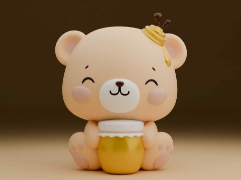 Honey bear 3D Print Model