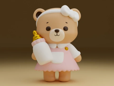 Baby bear 3D Print Model