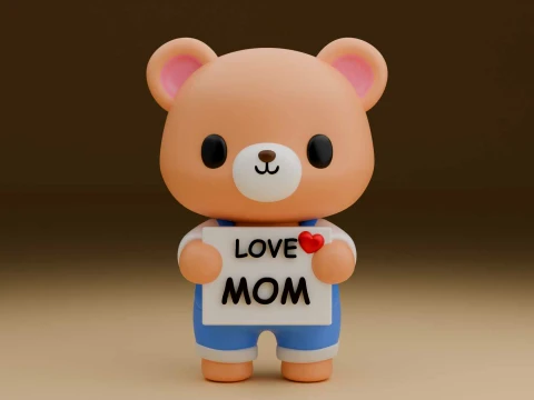 Bear toy for mom day 3D Print Model