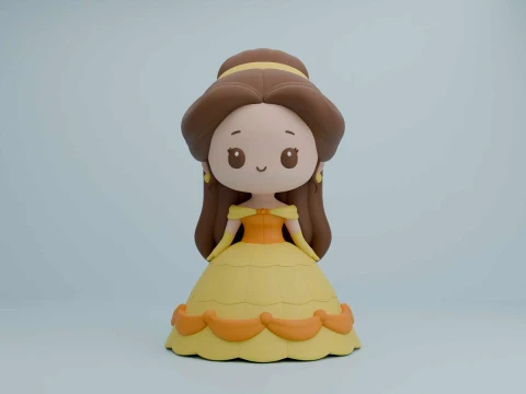 Princess belle 3D Print Model