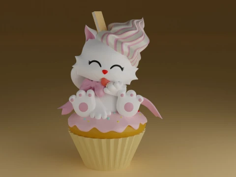 Ice cream cat Modèles 3D en vedette