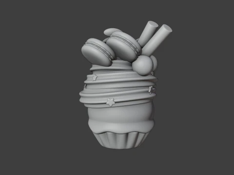 Cup cake 3D Print Model