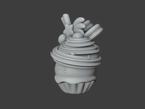 Cup cake 3D Print Model
